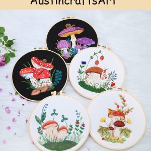 Cute Beginner Mushroom Embroidery Kit