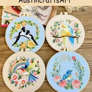 Pretty Flowers And Bird Embroidery Kit