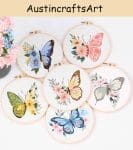 DIY Flowers Butterfly Embroidery Kit