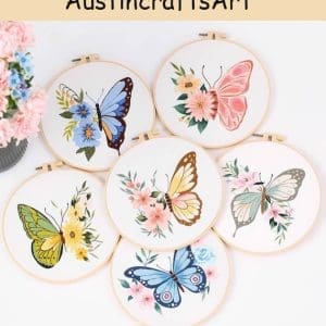 DIY Flowers Butterfly Embroidery Kit