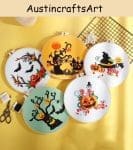 Ghost Pumpkin Halloween Embroidery Kit