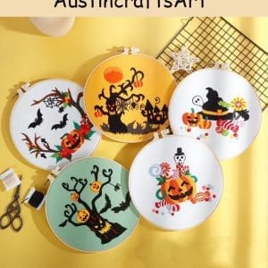 Ghost Pumpkin Halloween Embroidery Kit