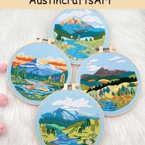 Abstract Mountain River Embroidery Kit