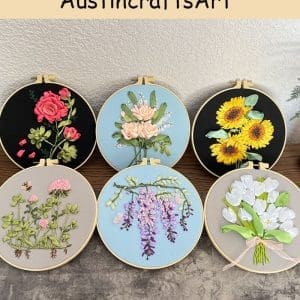 3D Flowers Silk Ribbon Embroidery Kit