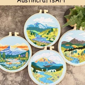 Abstract Mountain River Embroidery Kit