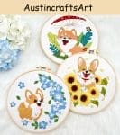 Cute Corgi Dog Embroidery Kit