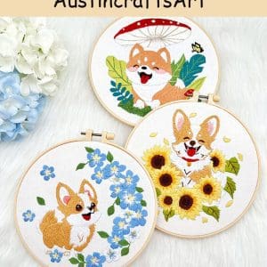 Cute Corgi Dog Embroidery Kit