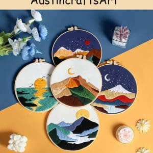 Abstract Mountain Scenery Embroidery Kit