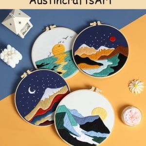 Abstract Mountain Scenery Embroidery Kit