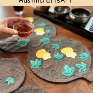 Chinese Style Flower Fish Coaster Embroidery Kit