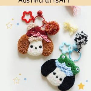 Cute Animal Keychain Punch Needle Kit