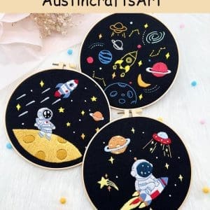 Mysterious Space Astronaut Embroidery Kit