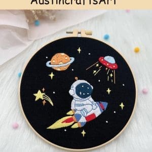 Mysterious Space Astronaut Embroidery Kit