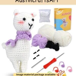 Cute White Alpaca Crochet Kit