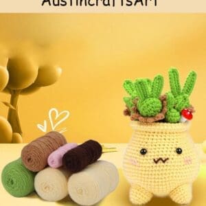 Yellow Potted Plant Crochet Kit